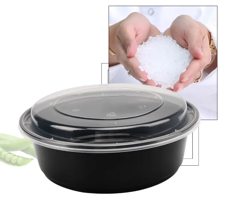 32oz Black Disposable Soup Bowl With Dome Lid,Microwave ...