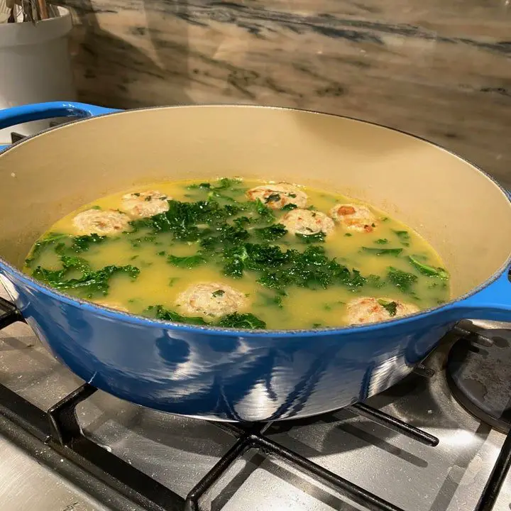 A recipe for Italian wedding soup with turkey meatballs ...