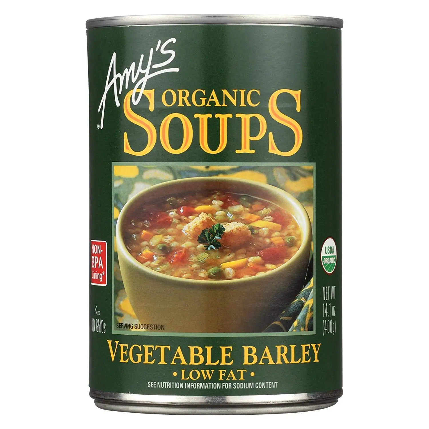 AmyS Kitchen Vegetable Barley Soup Low Fat 14.1 Oz