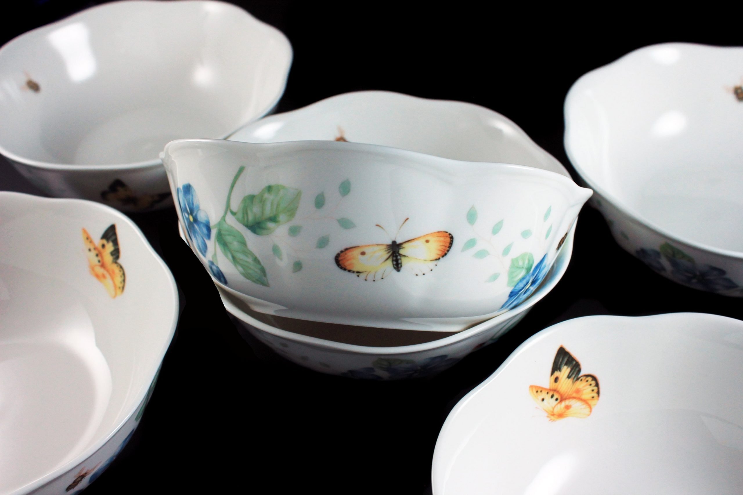 Cereal Bowls, Lenox, Butterfly Meadow, Set of Six, Soup Bowls ...