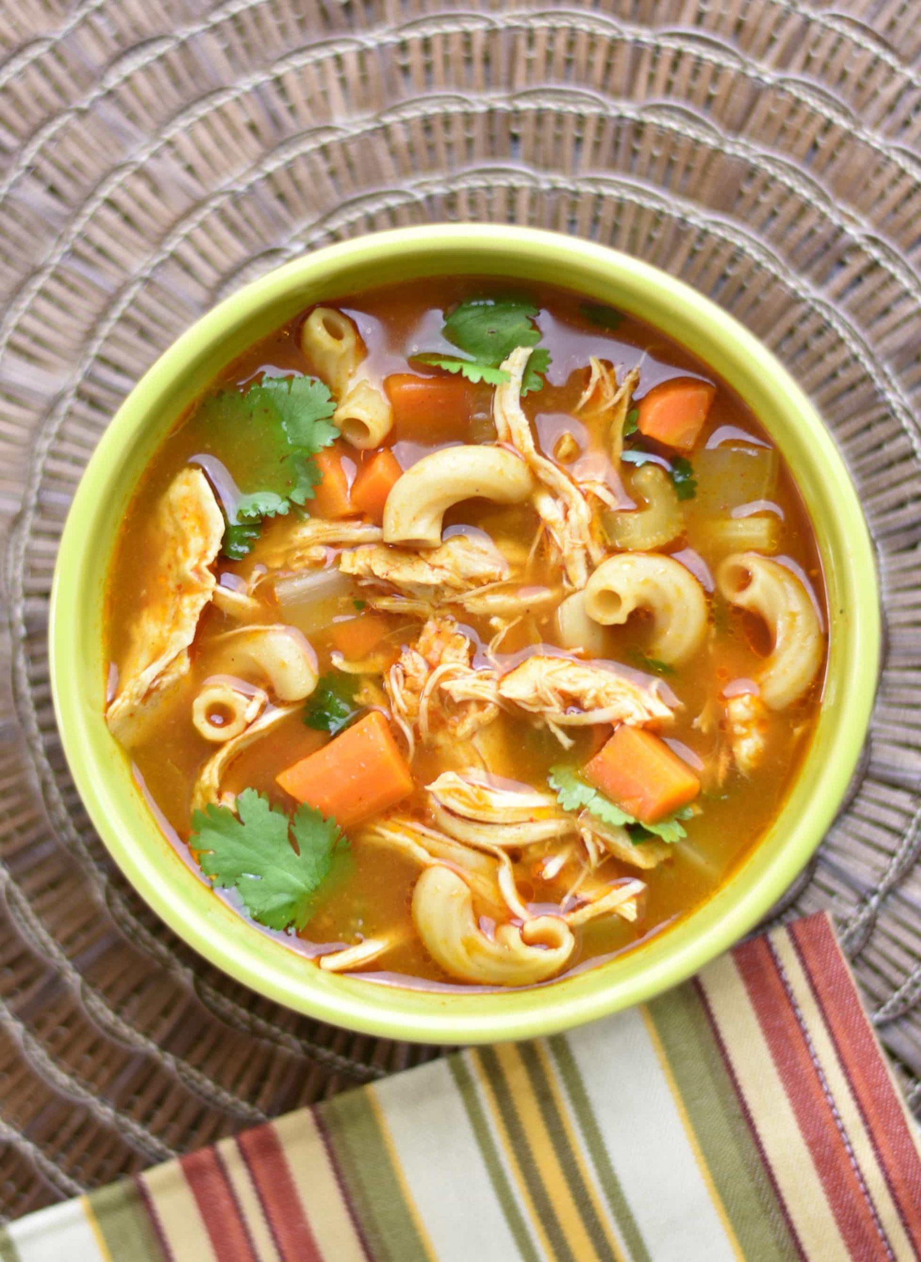 Chicken Noodle Soup with Ethiopian Spices in Instant Pot