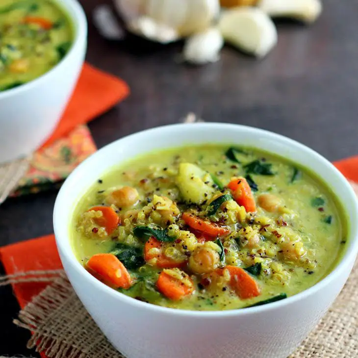 Chickpea &  Vegetable Coconut Curry Soup Recipe