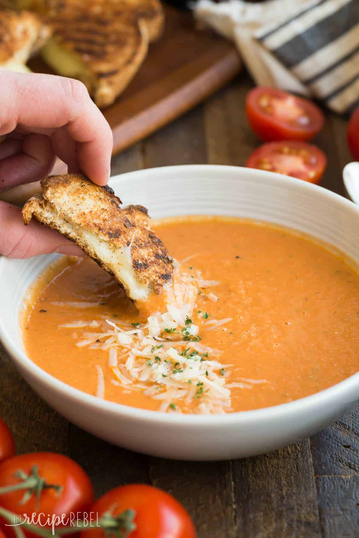 Easy Roasted Tomato Soup Recipe + VIDEO