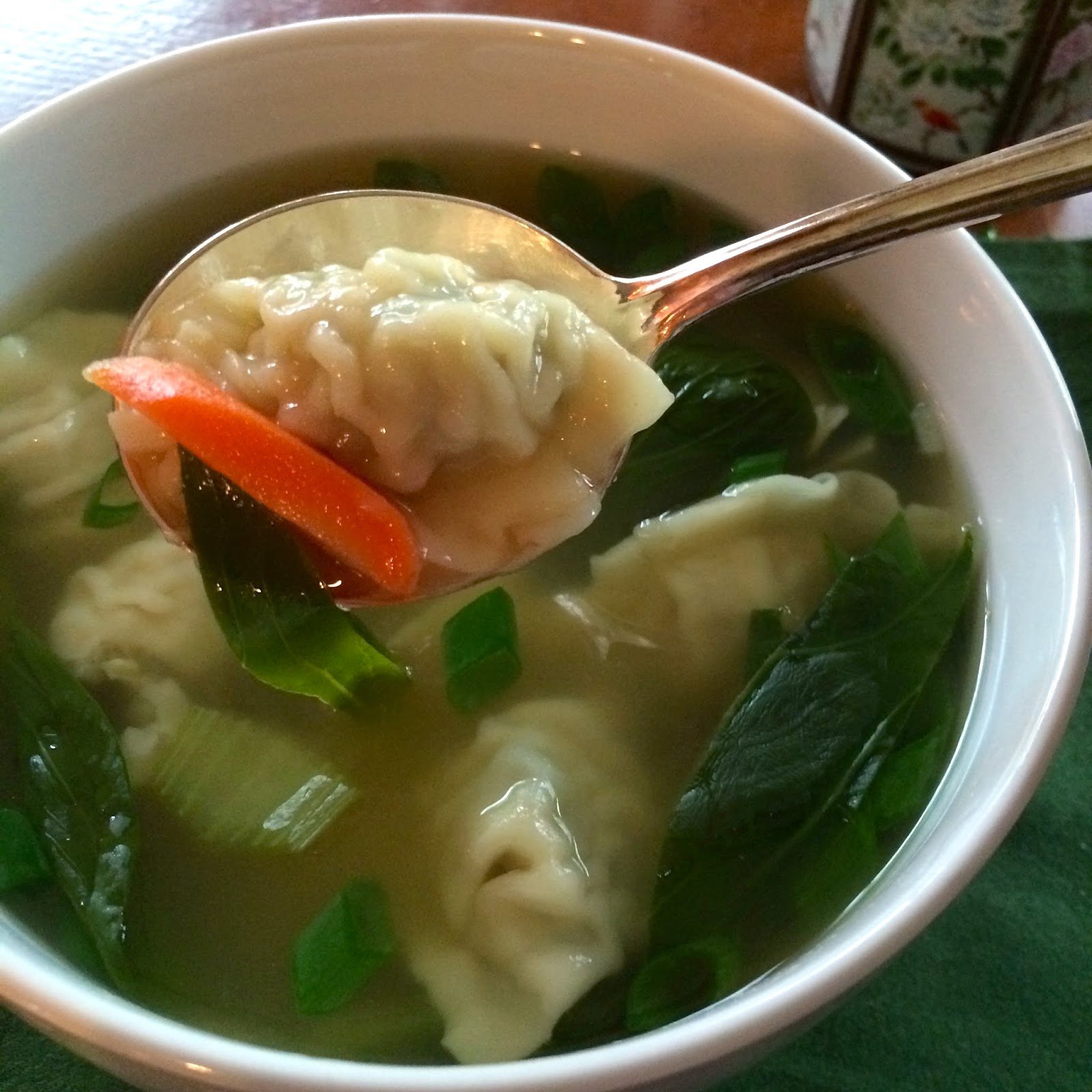 Food Impressions: Wonton Soup with Bok Choy and Fresh Ginger
