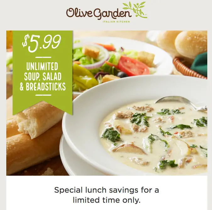 FREE IS MY LIFE: COUPON: Olive Garden Unlimited Soup, Salad ...
