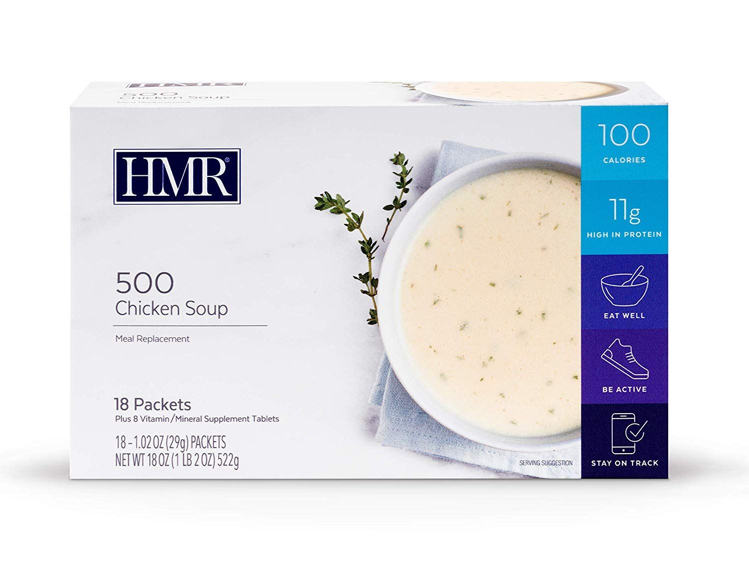 HMR 500 Chicken Soup, Meal Replacement, 100 Calories, Box ...