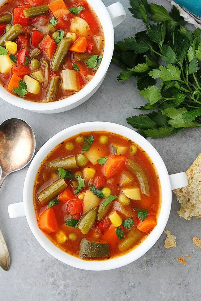 Homemade Vegetable Soup is easy to make at home and SO much better than ...
