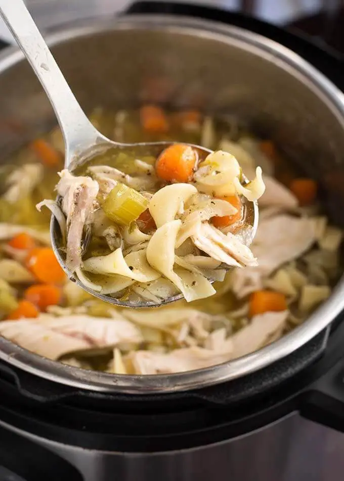 Instant Pot Chicken Noodle Soup, made with a whole chicken ...