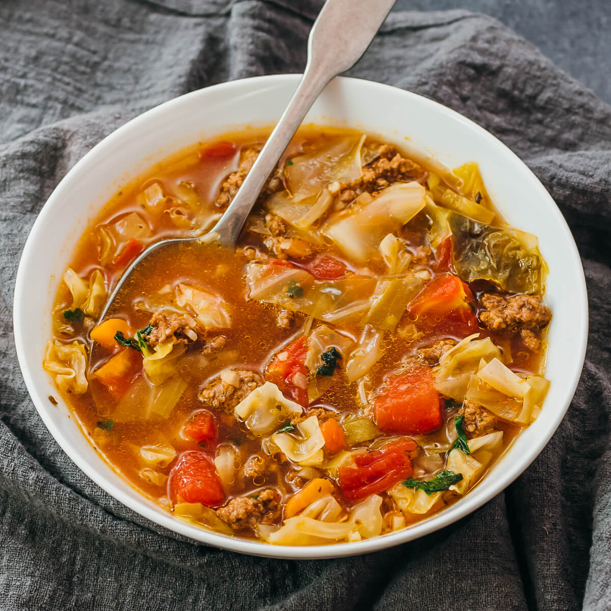 Keto Cabbage Soup with Ground Beef