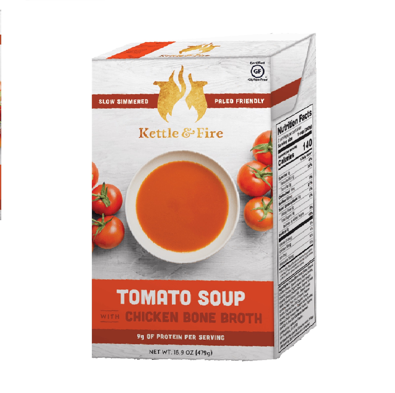 Kettle &  Fire 6 Packs Tomato Soup with Chicken Bone Broth 16.9oz ...