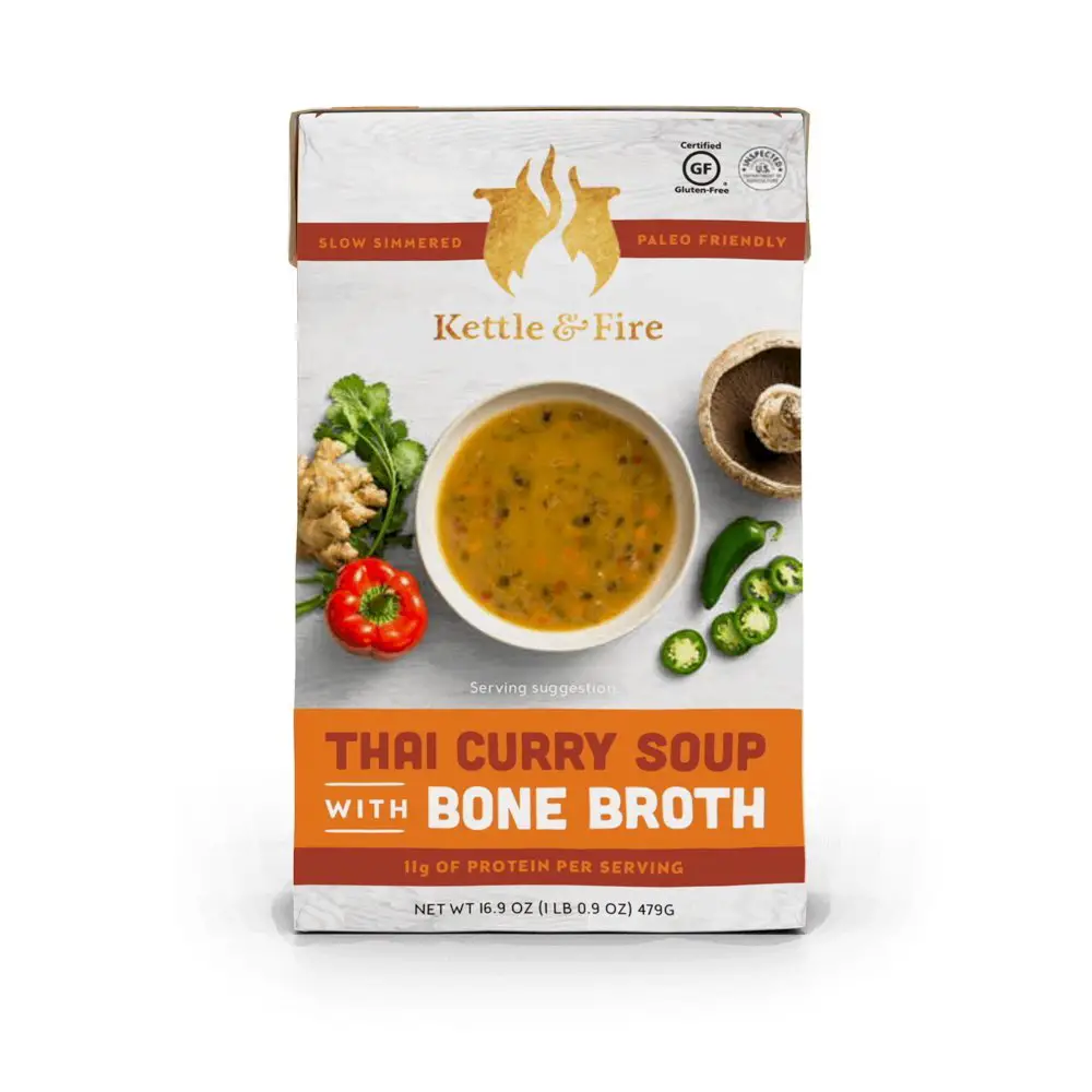 Kettle &  Fire Thai Curry Soup with Bone Broth 16.9 oz ...
