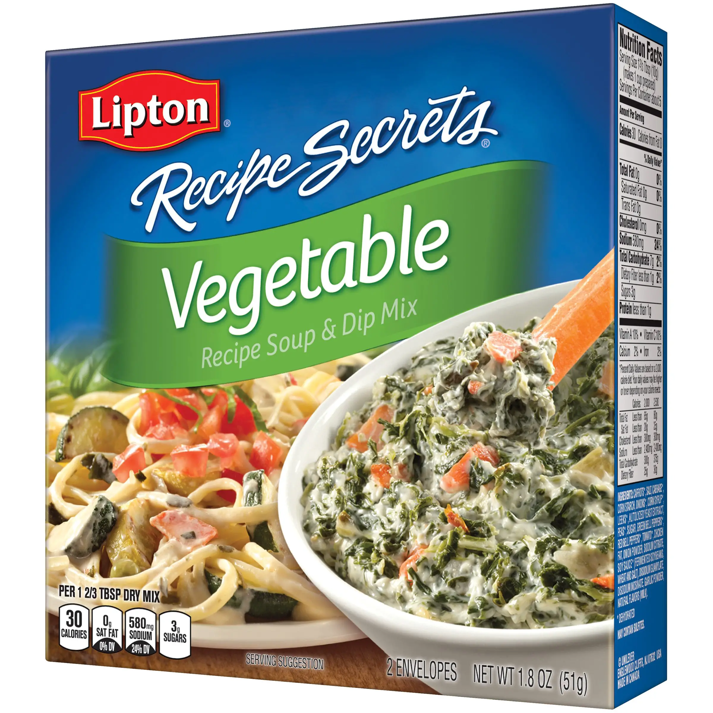 Lipton Recipe Secrets, Vegetable Soup &  Dip Mix, 1.8
