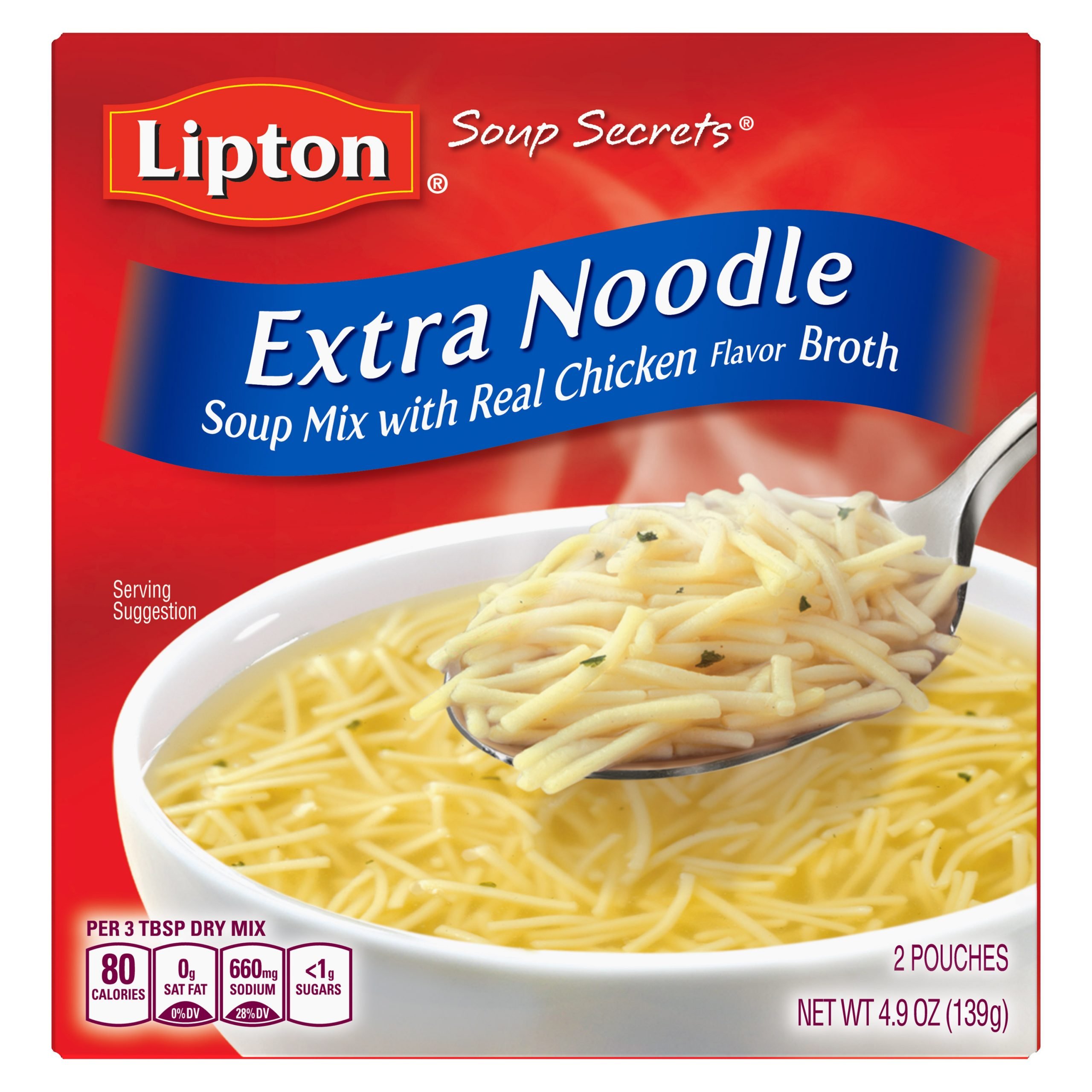 Lipton Soup Secrets Instant Soup Mix Extra Noodle 4.9 oz 2 Count ...