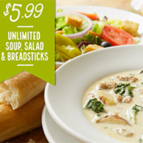 Olive Garden Soup Salad Breadsticks Lunch Time