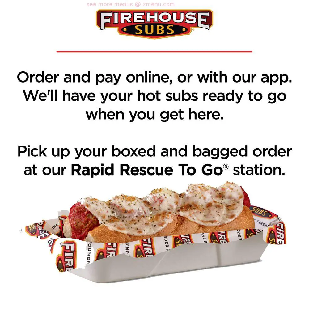 Online Menu of Firehouse Subs Restaurant, Medford, Oregon, 97504