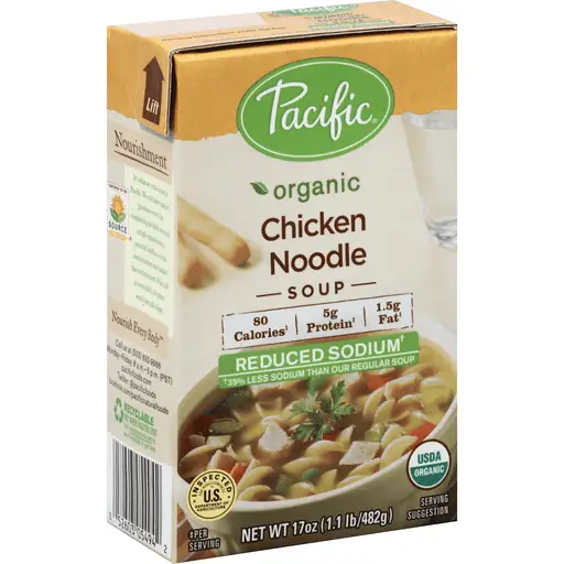 Pacific Organic Chicken Noodle Soup Reduced Sodium