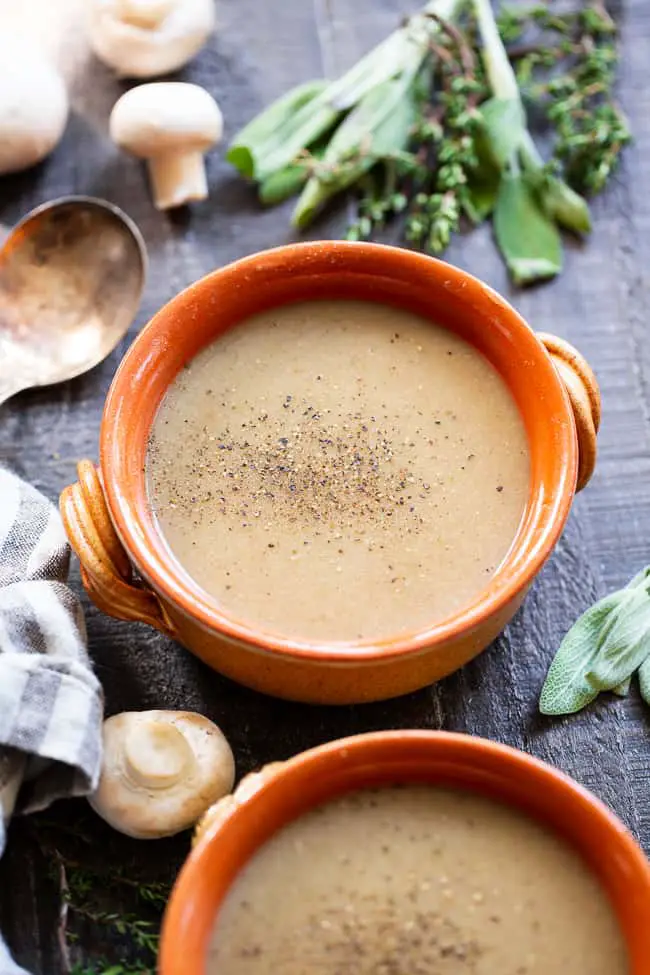 Paleo Cream of Mushroom Soup {Whole30 + Vegan Option}