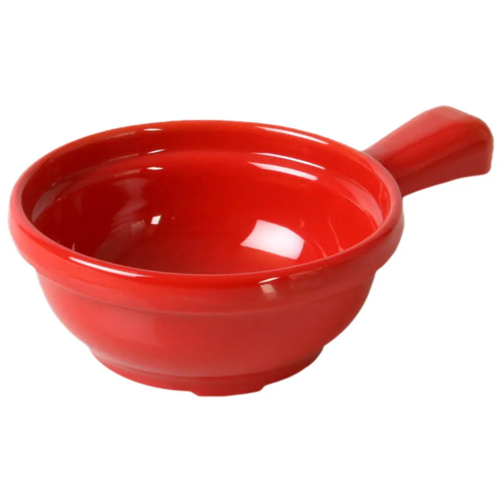 Thunder Group CR305PR 10 oz. Pure Red Melamine Soup Bowl with Handle ...