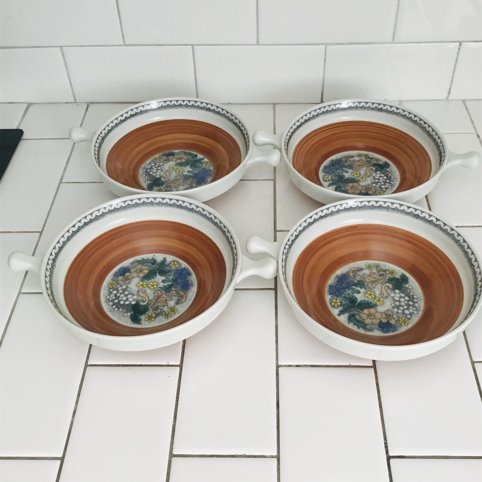 Vintage Set of 4 cream soup bowls with handles Beautiful Goebel W ...