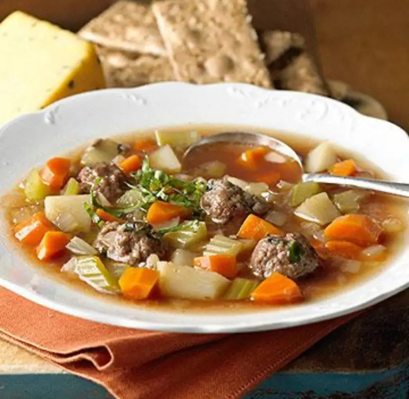 Week 141: Vegetable Soup with Basil Meatballs  SOUP(er) DELIVERY